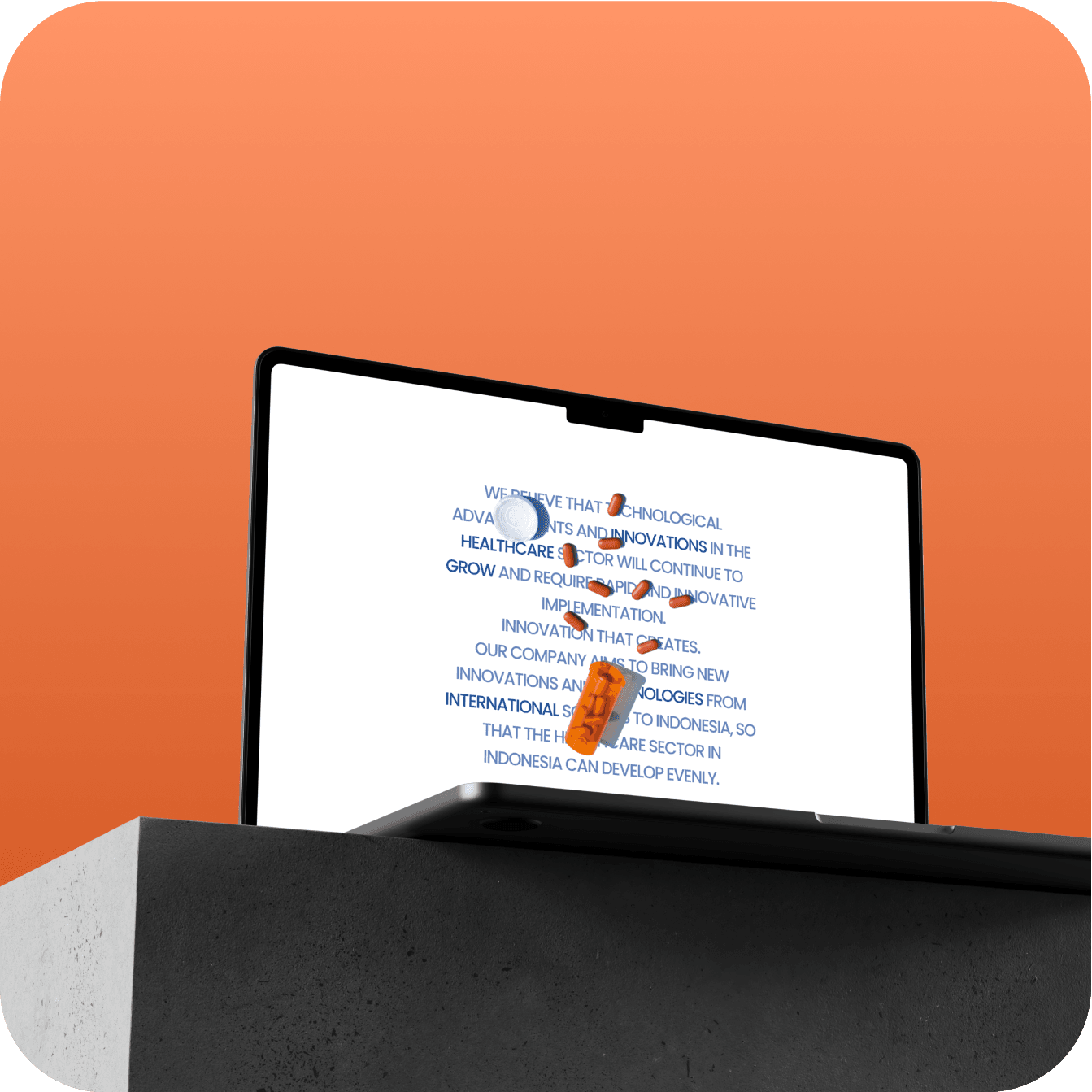 picture of a macbook with a medical website design